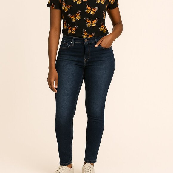 YMI WannaBettaButt Skinny Jeans 14 Dark Wash Shaping Classic Retro Preppy Look - Picture 1 of 8